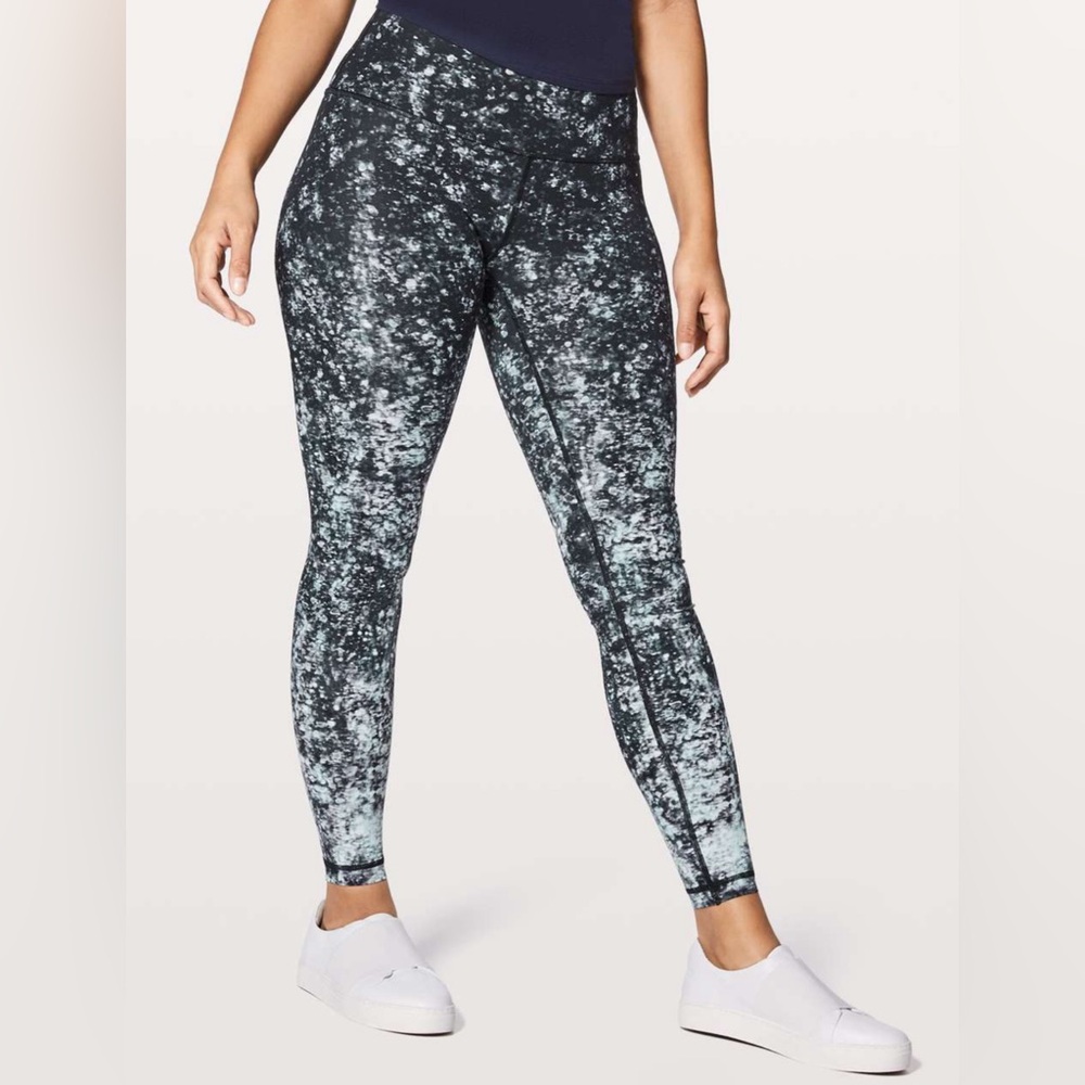 Lululemon Wunder Under Hi-Rise Tight - Size 10, Black, blue multi